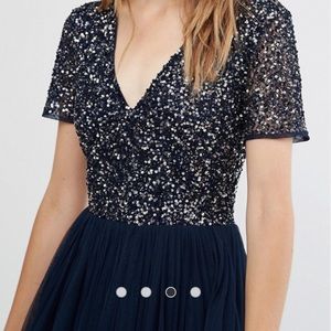 Navy blue sequin dress